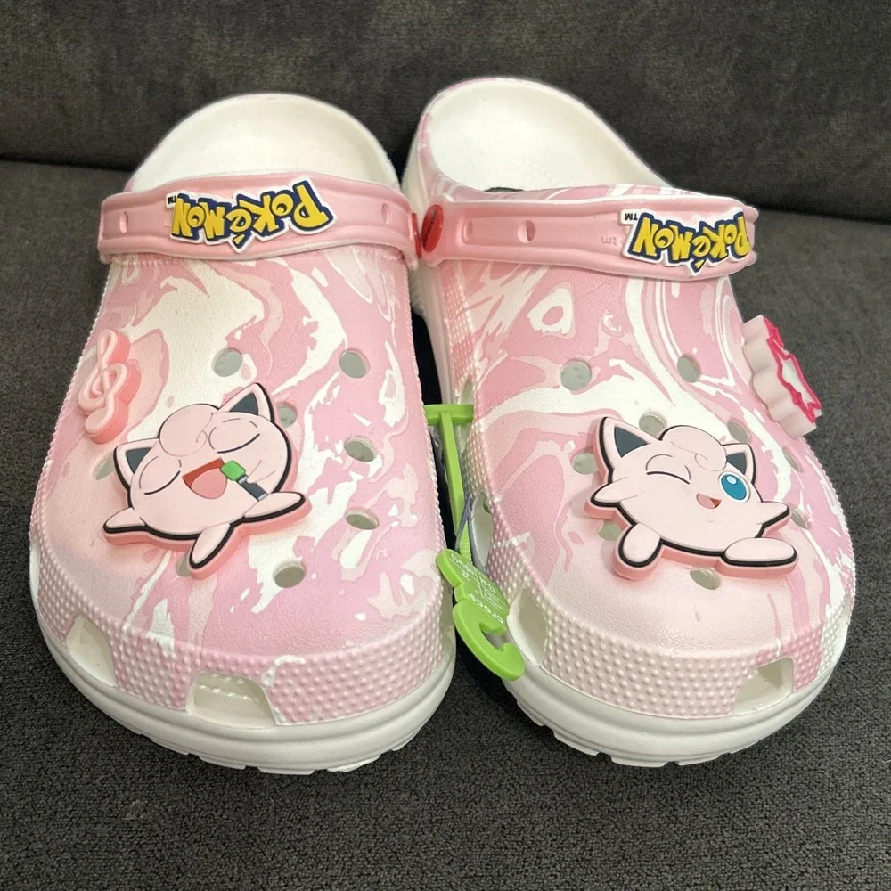 Crocs Pokemon Jigglypuff Clog Men 10 Pink Marble Classic Clog Jibbitz 210243-90H